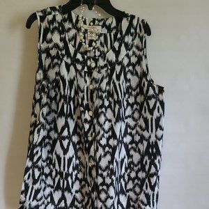 Silk Sleeveless women blouse size S-White and Black 100% Silk blouse for women